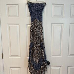 Free People small Floral Strapless Maxi Dress